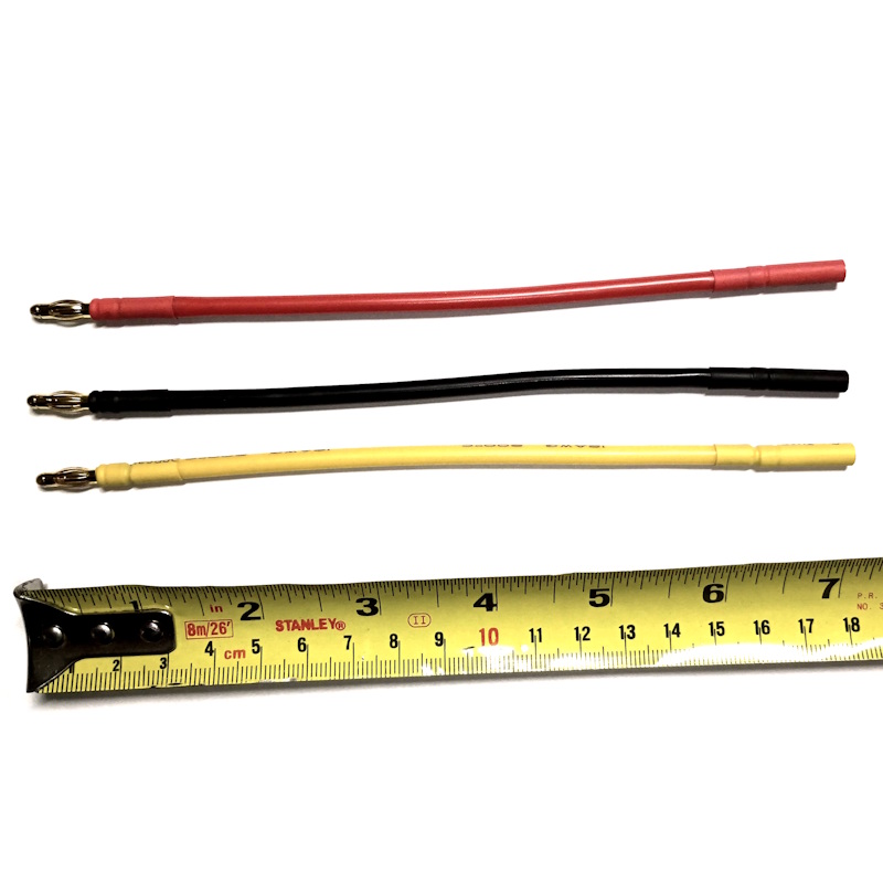 Extension Wires 12 Gauge for ESC to Motor with 4mm bullet connectors, 7 inch (3pcs)