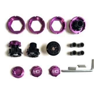 1 Sets of  Hot Racing HSF10X07 Purple Anodized Aluminum 17mm Hex Wheel Adapters w/ 5mm Extension for HPI SAVAGE XL FLUX 4.6 5.9