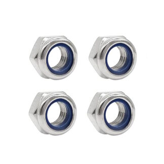 M6 Stainless Steel Nylon Insert Lock Nuts (Silver/4pcs) #Z669