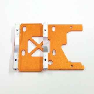 HPI #105896 Engine Plate 2.5mm (7075/Orange) w/ #86079 Engine Mount Brace for HPI Savage X4.6