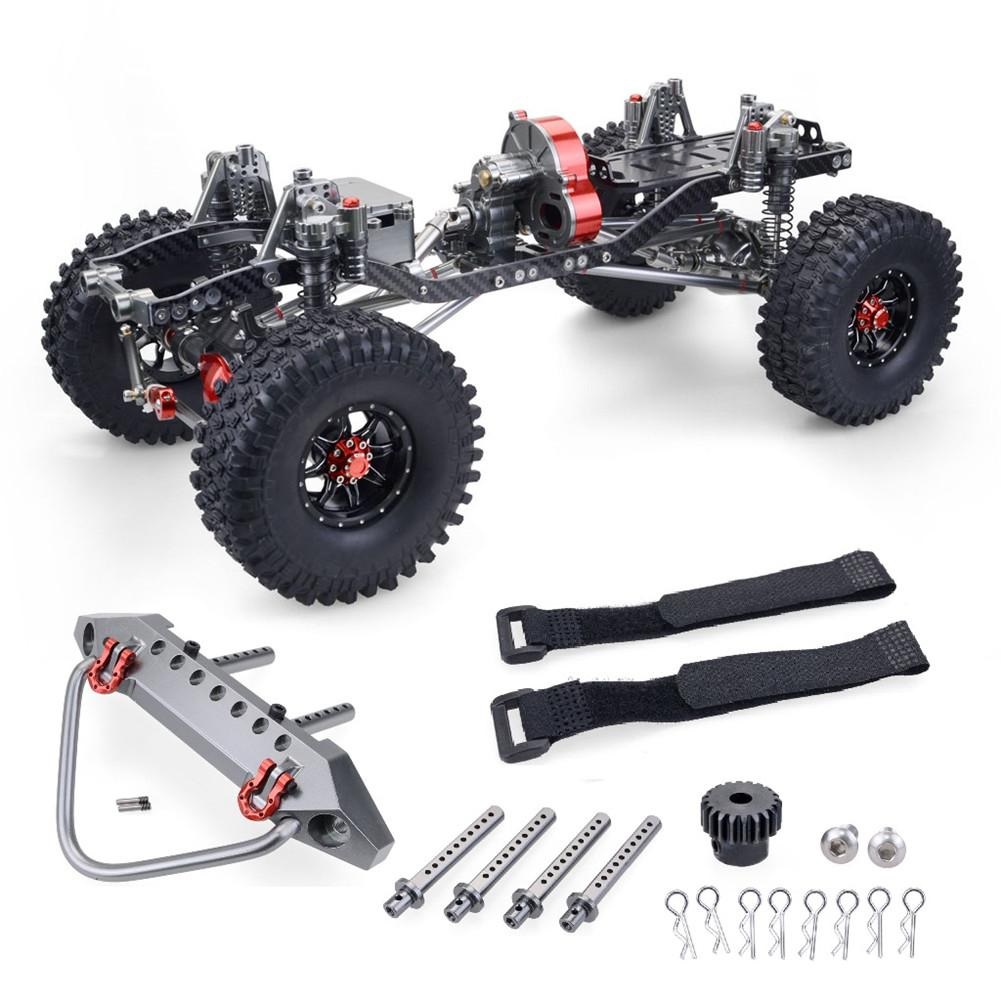 CNC Metal+Carbon Crawler Chassis 313MM Wheelbase with Tires & Shocks SCX10 Compatible