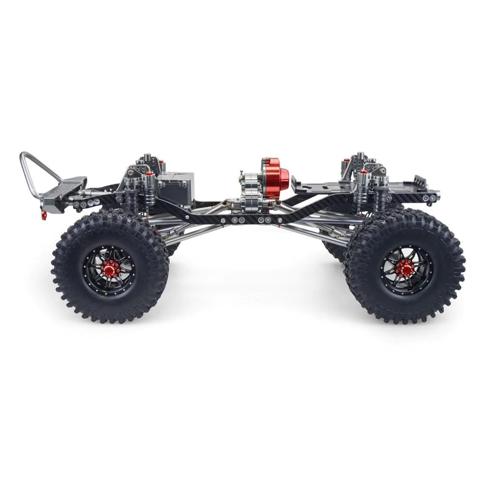 CNC Metal+Carbon Crawler Chassis 313MM Wheelbase with Tires & Shocks SCX10 Compatible