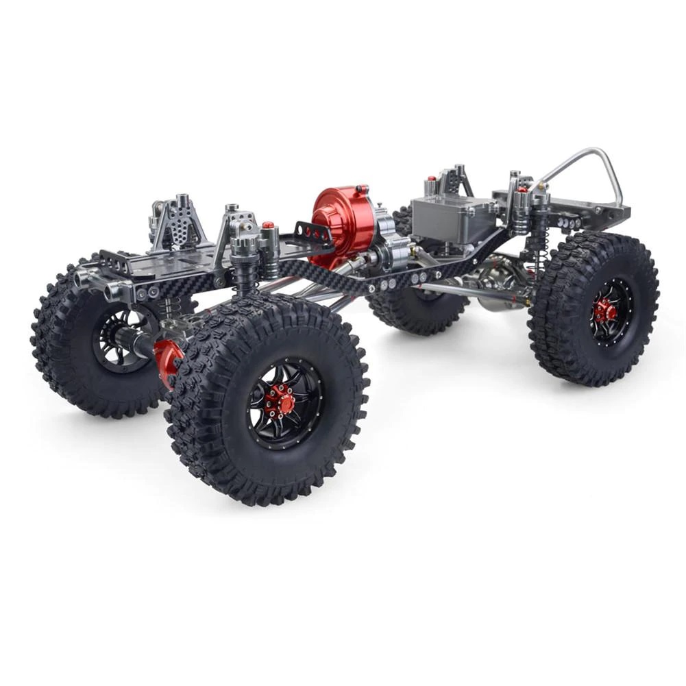 CNC Metal+Carbon Crawler Chassis 313MM Wheelbase with Tires & Shocks SCX10 Compatible
