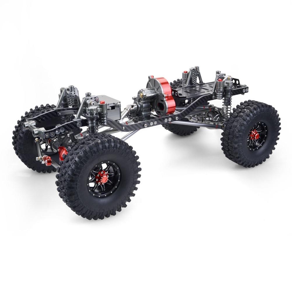 CNC Metal+Carbon Crawler Chassis 313MM Wheelbase with Tires & Shocks SCX10 Compatible