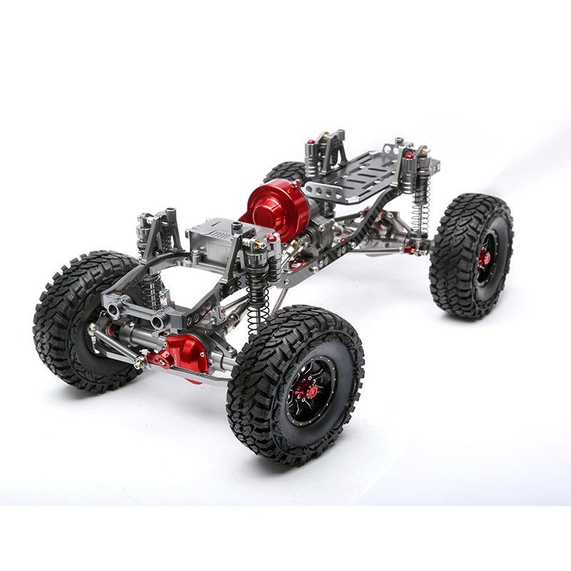 CNC Metal+Carbon Crawler Chassis 313MM Wheelbase with Tires & Shocks SCX10 Compatible