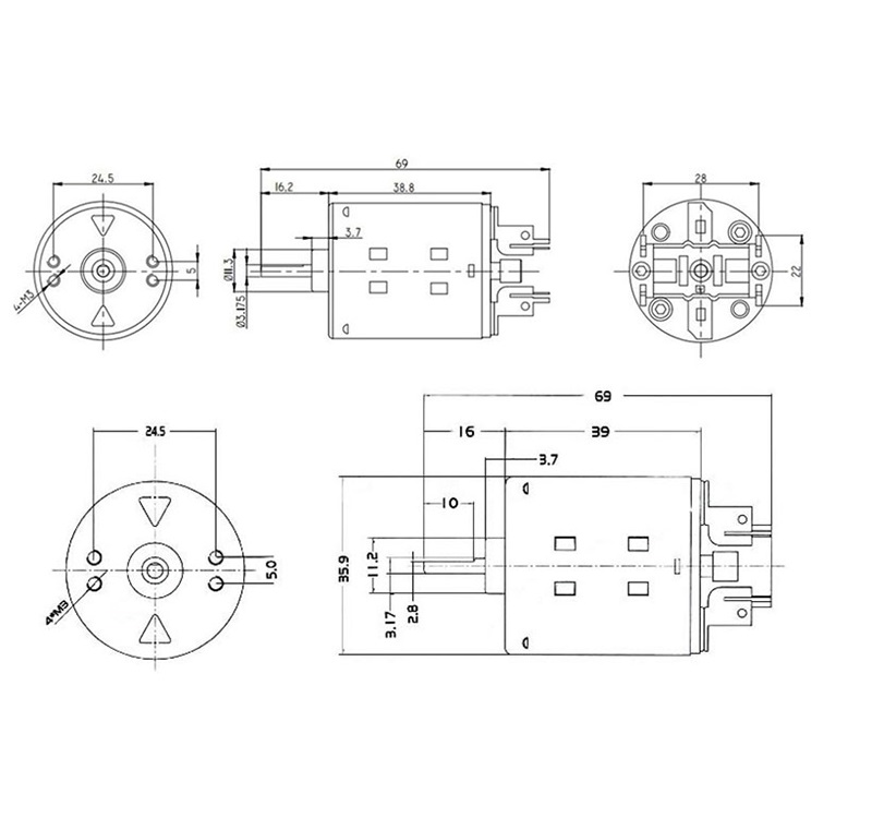 RC Crawler 540 Brushed Motor 35T Carbon Brush Replaceable
