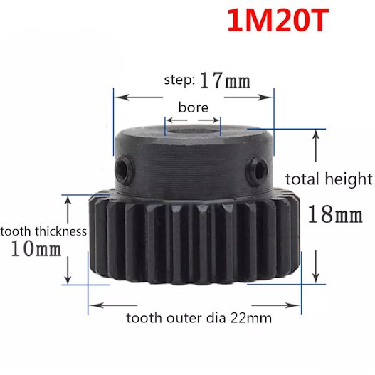 Pinion Gear 20 Tooth (1M / 5mm Shaft) Super Size - HPI SAVAGE Flux #100919XL